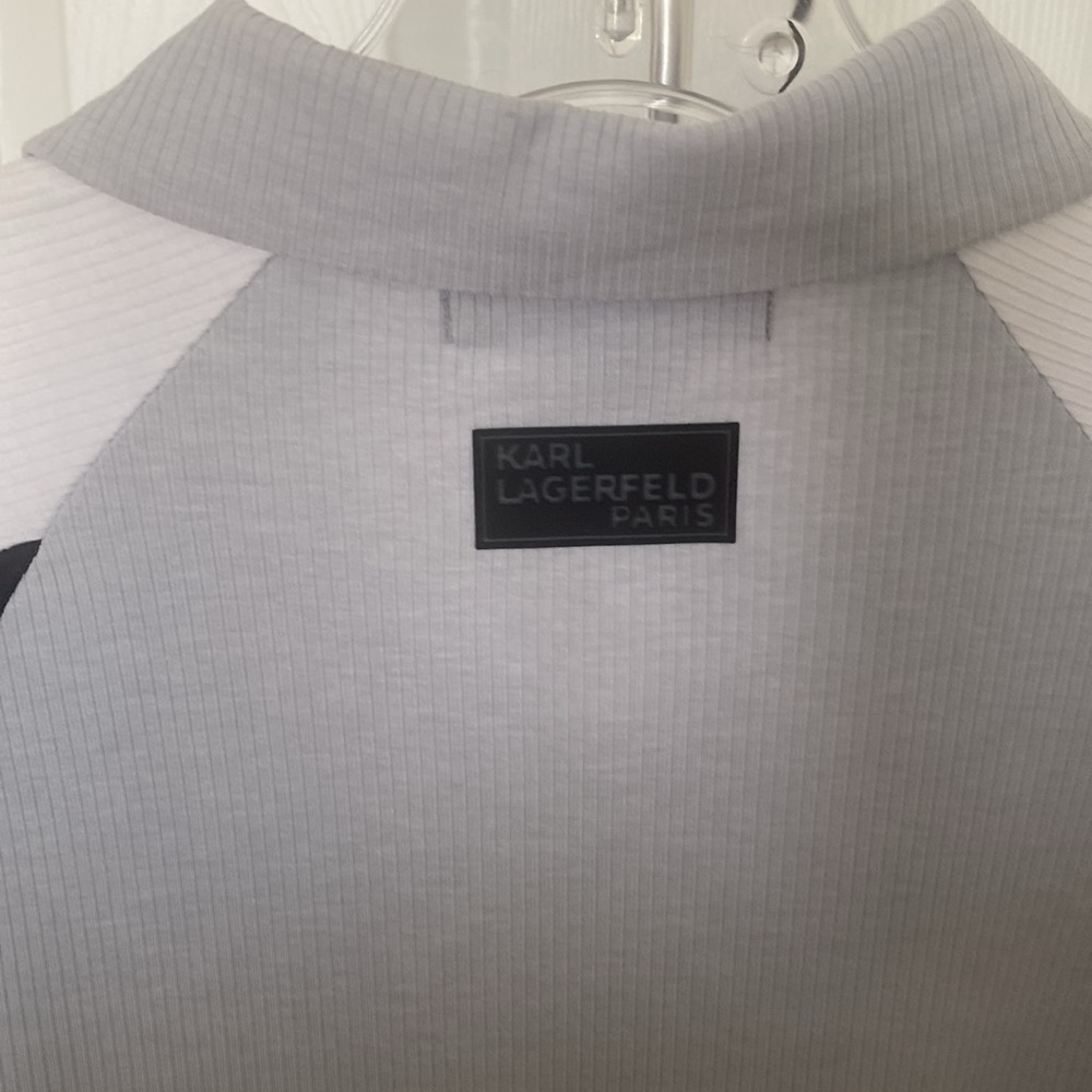 Karl Lagerfeld Paris Colorblock Zip Up Polo Size M - Picture 4 of 6